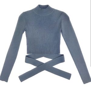 Zara mock neck backless sweater